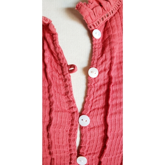 Faherty Pink Ruffle Blouse - Picture 5 of 11